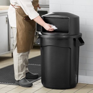 Rubbermaid® BRUTE 32 Gallon Black Executive Trash Can with Black Round Dome Top Rubbermaid® BRUTE 32 Gallon Black Executive Trash Can with Black Round Dome Top