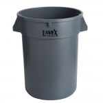 Lavex 32 Gallon Gray Round Commercial Trash Can
