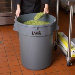 Lavex 32 Gallon Gray Round Commercial Trash Can