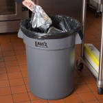 Lavex 32 Gallon Gray Round Commercial Trash Can