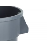 Lavex 32 Gallon Gray Round Commercial Trash Can