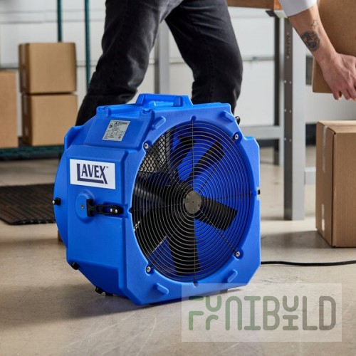 Lavex 2-Speed Industrial Axial Fan with GFCI Power Outlets - 1/4 hp, 4,000 CFM