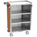 Lakeside 815VC 4 Shelf Medium Duty Stainless Steel Utility Cart with Enclosed Base and Victorian Cherry Finish - 16 7/8 Lakeside 815VC 4 Shelf Medium Duty Stainless Steel Utility Cart with Enclosed Base and Victorian Cherry Finish - 16 7/8