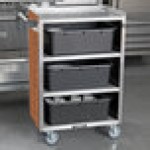Lakeside 815VC 4 Shelf Medium Duty Stainless Steel Utility Cart with Enclosed Base and Victorian Cherry Finish - 16 7/8 Lakeside 815VC 4 Shelf Medium Duty Stainless Steel Utility Cart with Enclosed Base and Victorian Cherry Finish - 16 7/8