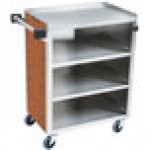 Lakeside 615VC 4 Shelf Standard Duty Stainless Steel Utility Cart with Enclosed Base and Victorian Cherry Finish - 16 1/2 Lakeside 615VC 4 Shelf Standard Duty Stainless Steel Utility Cart with Enclosed Base and Victorian Cherry Finish - 16 1/2