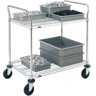 Metro 2SPN53ABR Super Erecta Brite Two Shelf Heavy Duty Utility Cart with Rubber Casters - 24 Metro 2SPN53ABR Super Erecta Brite Two Shelf Heavy Duty Utility Cart with Rubber Casters - 24