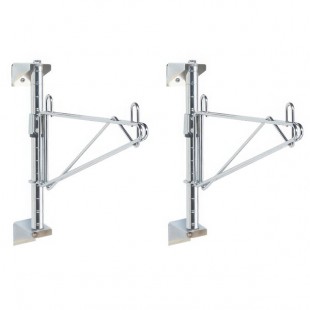 Metro SW21C Super Erecta Chrome Single Level Post-Type Wall Mount End Unit for 14