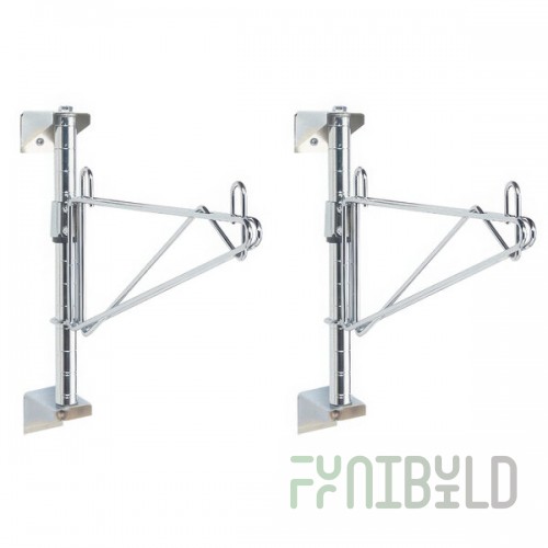 Metro SW21C Super Erecta Chrome Single Level Post-Type Wall Mount End Unit for 14