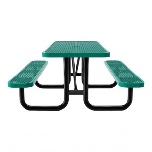 Lifeyard 8' Green Expanded Metal Picnic Table