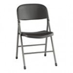 Lancaster Table & Seating White Contoured Injection-Molded Folding Chair with Gray Frame and Gray Legs - 4/Case