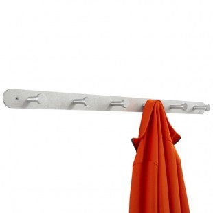 Safco 4202 Nail Head Six-Peg Aluminum Coat Hook / Wall Rack