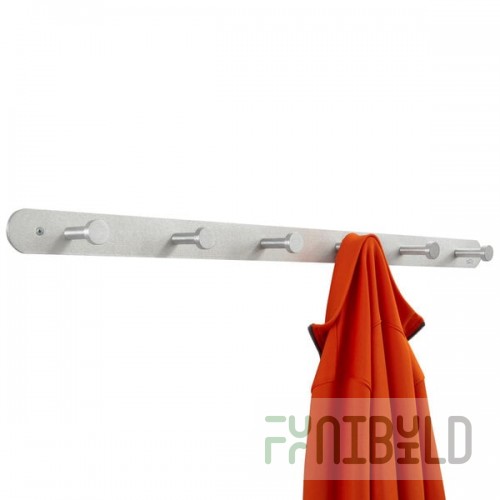 Safco 4202 Nail Head Six-Peg Aluminum Coat Hook / Wall Rack