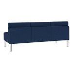 Lesro Luxe Lounge Series Patriot Plus Imperial Blue Vinyl 3-Seat Sofa with Steel Legs Lesro Luxe Lounge Series Patriot Plus Imperial Blue Vinyl 3-Seat Sofa with Steel Legs