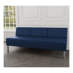 Lesro Luxe Lounge Series Patriot Plus Imperial Blue Vinyl 3-Seat Sofa with Steel Legs Lesro Luxe Lounge Series Patriot Plus Imperial Blue Vinyl 3-Seat Sofa with Steel Legs