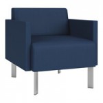 Lesro Luxe Lounge Series Patriot Plus Imperial Blue Vinyl 3-Seat Sofa with Steel Legs Lesro Luxe Lounge Series Patriot Plus Imperial Blue Vinyl 3-Seat Sofa with Steel Legs