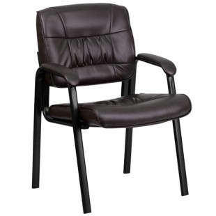 Flash Furniture BT-1404-BN-GG Brown Leather Executive Side Chair with Black Frame Finish Flash Furniture BT-1404-BN-GG Brown Leather Executive Side Chair with Black Frame Finish