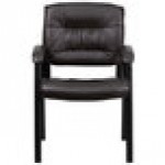 Flash Furniture BT-1404-BN-GG Brown Leather Executive Side Chair with Black Frame Finish