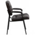 Flash Furniture BT-1404-BN-GG Brown Leather Executive Side Chair with Black Frame Finish