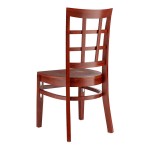 Lancaster Table & Seating Mahogany Finish Wood Window Back Chair with Mahogany Wood Seat - Detached Seat