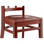 Lancaster Table & Seating Mahogany Finish Wood Window Back Chair with Mahogany Wood Seat - Detached Seat