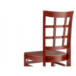 Lancaster Table & Seating Mahogany Finish Wood Window Back Chair with Mahogany Wood Seat - Detached Seat