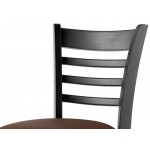 Lancaster Table & Seating Black Finish Wood Ladder Back Chair with Dark Brown Vinyl Seat - Detached Seat Lancaster Table & Seating Black Finish Wood Ladder Back Chair with Dark Brown Vinyl Seat - Detached Seat