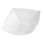Fineline Wavetrends 132-WH White Plastic Serving Bowl 32 oz. - 50/Case