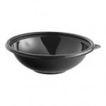 Visions 24 oz. Clear PET Plastic Round Catering / Serving Bowl - 25/Pack