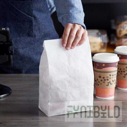 Bagcraft Packaging 300296 6 lb. Dubl-Wax® White Bag - 1,000/Case