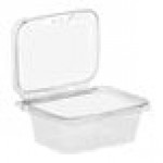 Inline Plastics Safe-T-Fresh 30 oz. Tamper-Resistant, Tamper-Evident Rectangular Hinged Container with Flat Lid - 200/Case
