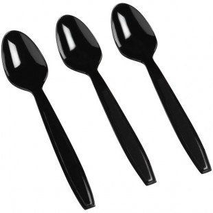 Fineline Flairware Heavy Weight Black Teaspoon - 1,000/Case Fineline Flairware Heavy Weight Black Teaspoon - 1,000/Case