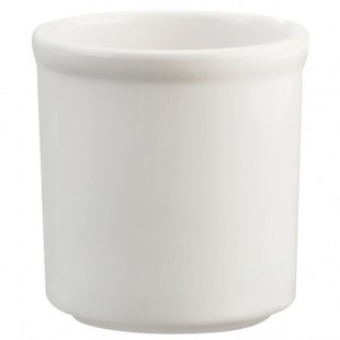 Cal-Mil 1950-32-15 White 32 oz. Round Melamine Condiment Jar