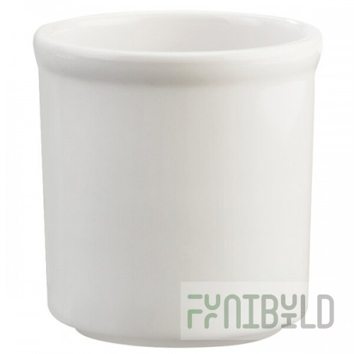 Cal-Mil 1950-32-15 White 32 oz. Round Melamine Condiment Jar