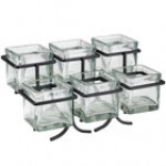 Cal-Mil 1809-39 Iron Two Tier Six Jar Platinum Wire Display - 14