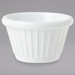 GET F-625-W 2 oz. White Fluted Melamine Ramekin - 48/Case