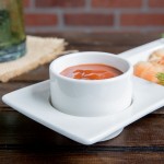Tuxton AMU-760 AlumaTux Pearl White (European White) 3 oz. China Stackable Ramekin - 24/Case