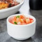 Tuxton AMU-760 AlumaTux Pearl White (European White) 3 oz. China Stackable Ramekin - 24/Case