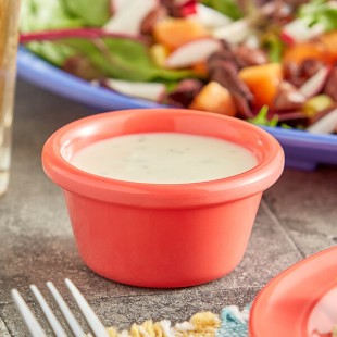 Acopa Foundations 2 oz. Orange Smooth Melamine Ramekin - 12/Case