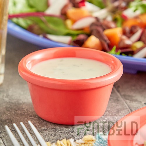 Acopa Foundations 2 oz. Orange Smooth Melamine Ramekin - 12/Case