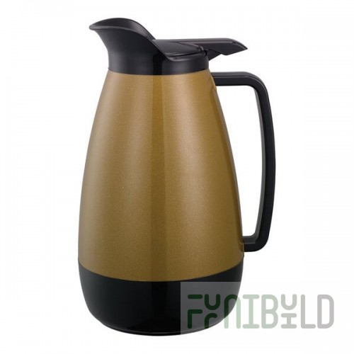 Service Ideas Thermo-Serv 67.6 oz. Gold ABS Plastic Insulated Coffee Carafe / Server with Flip-Top Lid TS411KB