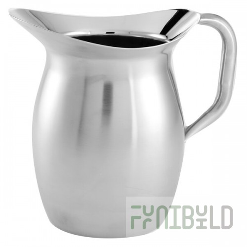American Metalcraft 64 oz. Stainless Steel Satin Finish Double-Walled Bell Pitcher DWPS64 - 6/Case