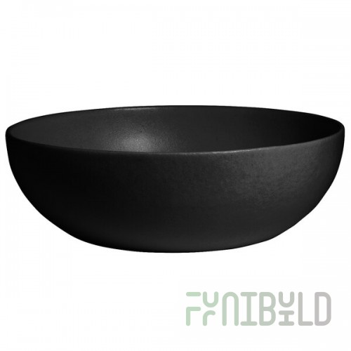 G.E.T. Enterprises BRD18-MOD-BB Bugambilia 15.9 Qt. Smooth MOD Finish Black Resin-Coated Aluminum Extra Large Deep Round Bowl