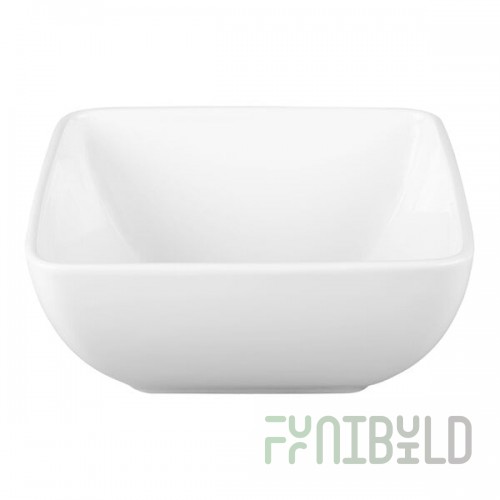 10 Strawberry Street WTR-10SQBWL Whittier 1.44 Qt. White Square Porcelain Bowl - 6/Case