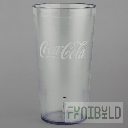 GET 6632-CC 32 oz. Clear Coca-Cola® SAN Plastic Tall Pebbled Tumbler - 72/Case