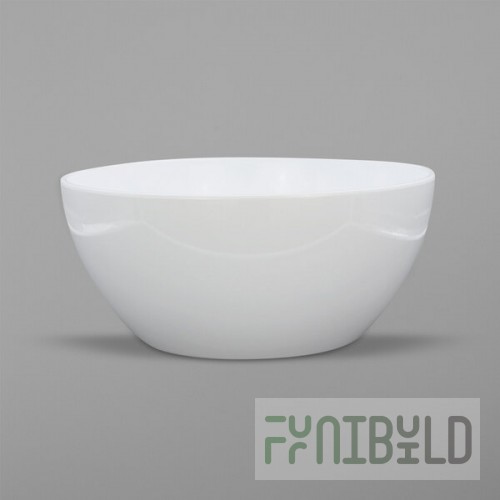 Elite Global Solutions M12514R-W Olympus 6.75 Qt. White Round Melamine Coupe Bowl