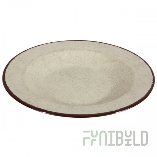 Elite Global Solutions DB10M Mojave Vintage California 18 oz. Vanilla Round Crackle Pasta / Soup Bowl - 6/Case