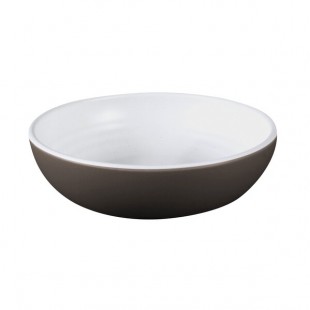 Elite Global Solutions B7R2T Kona 26 oz. Speckled White / Chocolate Round Coupe Bowl - 6/Case Elite Global Solutions B7R2T Kona 26 oz. Speckled White / Chocolate Round Coupe Bowl - 6/Case