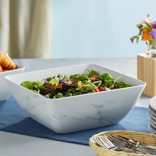 American Metalcraft MWMSQ11 232 oz. White Marble Square Melamine Bowl American Metalcraft MWMSQ11 232 oz. White Marble Square Melamine Bowl