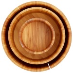 American Metalcraft RBRS3 3-Piece Round Bamboo Riser Set