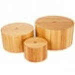 American Metalcraft RBRS3 3-Piece Round Bamboo Riser Set